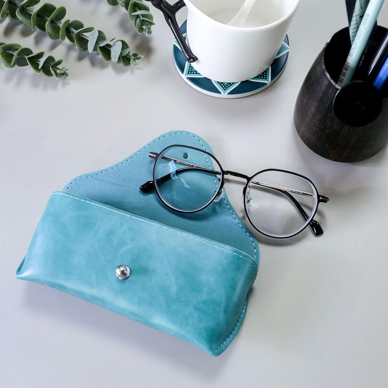 LogHog Portable Leather Glasses Case,Flexible Sunglasses Pouch Slim Case for Women Men Horizontal Eyeglass Case - Image 5